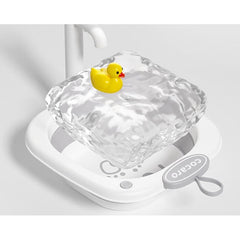 Lavoar Pliabil, Kadeny, pentru Copii 1-8 Ani, 28.5x28.5x10 cm, din PE+PP, 3.5l, Model Picioare, Gri