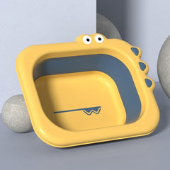 Lavoar Pliabil, Kadeny, pentru Copii, din PP/TPE, Portabil, Model Crocodil, 30x24.5x9 cm, Galben/Albastru