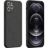 Husa protectie Kaveny compatibila cu iPhone 13 (6.1), Liquid MagSafe, ring-shaped, magnetica, Negru