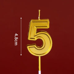 Lumanare pentru Tort Cifra 5, Kaveny, 4.8 cm, Aniversare, Aurie
