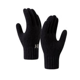 Manusi de Barbat, Kaveny, Model H, Functie Touchscreen (ecran tactil), Material Acril Tricotat, Manseta Elastica, Interior Catifelat, Marime Universala, Negru