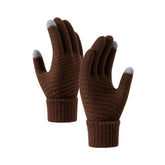 Manusi de Dama, Kaveny, Functie Touchscreen (ecran tactil), Material Acril Tricotat, Manseta Elastica, Interior Catifelat, Marime Universala, Maro