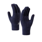 Manusi de Barbat, Kaveny, Model H, Functie Touchscreen (ecran tactil), Material Acril Tricotat, Manseta Elastica, Interior Catifelat, Marime Universala, Albastru Marin
