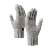 Manusi de Barbat, Kaveny, Model H, Functie Touchscreen (ecran tactil), Material Acril Tricotat, Manseta Elastica, Interior Catifelat, Marime Universala, Gri Deschis