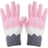 Manusi de Dama, Kaveny, Model Ondulat, Functie Touchscreen (ecran tactil), Material Acril Tricotat, Manseta Elastica, Interior Catifelat, Marime Universala, Roz/Gri
