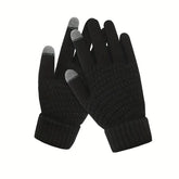 Manusi de Dama, Kaveny, Functie Touchscreen (ecran tactil), Material Acril Tricotat, Manseta Elastica, Interior Catifelat, Marime Universala, Negru
