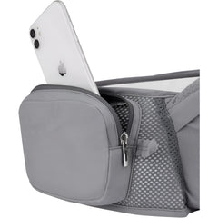 Marsupiu Ergonomic 3in1, Kaveny, pentru Bebelusi si Copii, 0-36 Luni, Bretele Reglabile pentru Umar si Sold, Inchidere Catarama, 125x25x14 cm, Gri