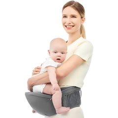 Marsupiu Ergonomic 3in1, Kaveny, pentru Bebelusi si Copii, 0-36 Luni, Bretele Reglabile pentru Umar si Sold, Inchidere Catarama, 125x25x14 cm, Gri