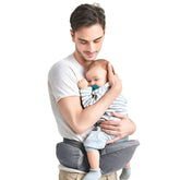 Marsupiu Ergonomic 3in1, Kaveny, pentru Bebelusi si Copii, 0-36 Luni, Bretele Reglabile pentru Umar si Sold, Inchidere Catarama, 125x25x14 cm, Gri