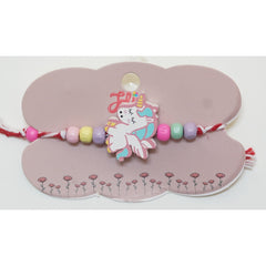 Martisor Bratara Multicolora pentru Copii, din Lemn si Textil, Model 3