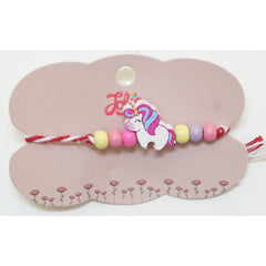 Martisor Bratara Multicolora pentru Copii, din Lemn si Textil, Model 6