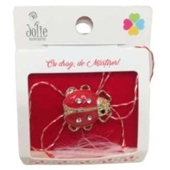 Martisor Brosa Buburuza cu Pietre Model B-24 5.5cm x 7cm
