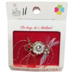 Martisor Brosa Floare cu Buburuza Model B-11 5.5cm x 7cm