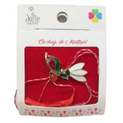 Martisor Brosa Ghiocel cu Buburuza Model B-26 5.5cm x 7cm