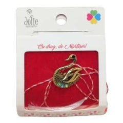 Martisor Brosa Lebada cu Pietre Model B-38 5.5cm x 7cm
