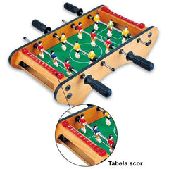 Masa de fotbal cu teren si 12 jucatori Kaveny, 4 manere, cu Tablou pentru Scor, din Metal, Lemn si ABS, 37.5 x 21 x 9.5 cm, Margini Rotunjite, pentru copii/adulti
