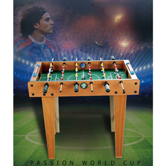 Masa de fotbal cu teren si 18 jucatori Kaveny, cu tablou pentru scor, din metal, lemn si ABS, cu Picioare, 69 x 34 x 65 cm, pentru copii si adulti