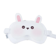 Masca de dormit, Kadeny, 2 in 1, cu Tetiera, din Particule de Spuma si Bumbac, Model Iepure, Alb