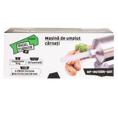 Masina de carnati Micul Fermier, 5 kg, orizontala cu 5 palnii
