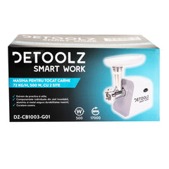 Masina de tocat carne Detoolz, 500W, 72 kg/h cu 2 site