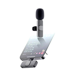 Microfon Lavaliera Wireless, Kadeny, 1 Microfon si 1 Receptor Tip Lightning, Autonomie 1-3h, Bluetooth 5.0, 70dB, Baterie 50 mAh, Negru