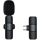 Microfon Lavaliera Wireless, Kadeny, Bluetooth 5.0, 1 Microfon + 1 Receptor Tip C, Autonomie 1-3h, 70 dB, Baterie 50 mAh, Negru