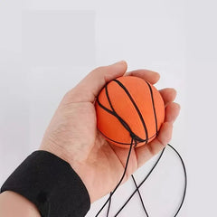 Minge Saltareata Hiperelastica, Kaveny, Model Minge de Basket cu Fixare de Mana, Space Moon Ball foarte Elastica, Antistress pentru Copii, Diametru 66 mm, Portocaliu