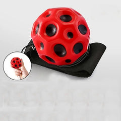 Minge Saltareata Hiperelastica, Kaveny, Space Moon Ball foarte Elastica, Antistress pentru Copii, Diametru 66 mm, Rosu