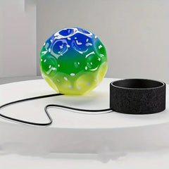 Minge Saltareata Hiperelastica, Kaveny, Space Moon Ball foarte Elastica, Antistress pentru Copii, Diametru 66 mm, Multicolor Verde