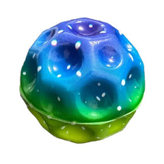 Minge Saltareata Hiperelastica, Kaveny, Space Moon Ball foarte Elastica, Antistress pentru Copii, Diametru 66 mm, Multicolor Verde