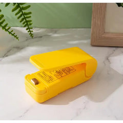 Mini Aparat de Sigilat Pungi cu Baterii, Kadeny, Etansare prin Caldura, Spate Magnetic, Portabil, 9.7x3 cm, Galben