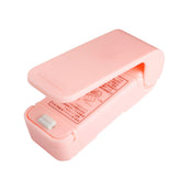 Mini Aparat de Sigilat Pungi cu Baterii, Kadeny, Etansare prin Caldura, Spate Magnetic, Portabil, 9.7x3 cm, Roz