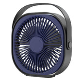 Mini ventilator pentru birou cu usb, Kaveny, rotire 360 grade, 3 viteze, 1500 mA, 13.5 x 12,8, Albastru