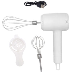 Mixer Electric fara Fir, Kadeny, pentru Uz Casnic, pentru Oua Smantana Frisca, Maner Plastic, Usor de Utilizat si Depozitat, 3 Accesorii, Alb