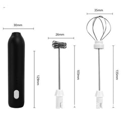 Mixer Spuma Lapte, Kadeny, Electric cu Incarcare USB, Bauturi Calde/Reci, Maner Izolat Termic, Otel Inoxidabil, pentru Latte, Ciocolata Calda, Cappuccino, Frappe, Usor de Folosit, 2 Accesorii, Negru