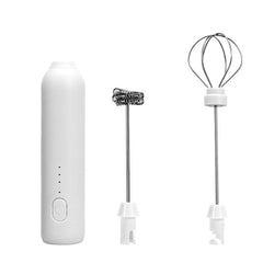 Mixer Spuma Lapte, Kadeny, Electric cu Incarcare USB, Bauturi Calde/Reci, Maner Izolat Termic, Otel Inoxidabil, pentru Latte, Ciocolata Calda, Cappuccino, Frappe, Usor de Folosit, 2 Accesorii, Alb