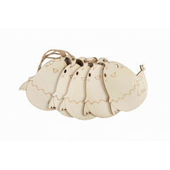 Accesorii creatie - lemn pirogravura - puisor, 7x7cm, set 5 buc, Colorarte