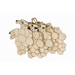 Accesorii creatie - lemn pirogravura - strugure, 7x7cm, set 5 buc, Colorarte