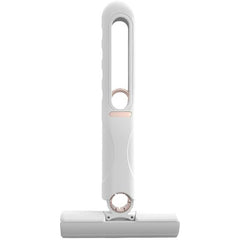 Mop de mana Kaveny, mini-portabil, cu sistem de stoarcere, dispozitiv de curatat manual, cu burete absorbant, material PVA, multisuprafete si geamuri, 29.5 x 15.5 cm, alb
