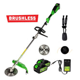 Motocoasa (Trimmer) electrica Micul Fermier 20V, 2 acumulatori 4Ah, maner simplu, motor fara perii