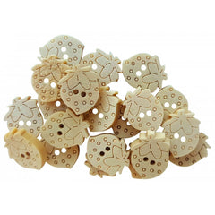 Accesorii creatie - lemn - nasturi capsuna, natur, set 20 buc, Colorarte