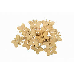 Accesorii creatie - lemn - nasturi fluturi, set 15 buc, Colorarte