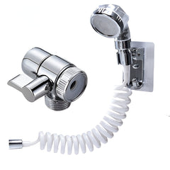 Set Extensie de Dus, Kaveny, pentru Baterie Baie sau Bucatarie, 4 Piese, Filtru de Ioni Negativi, Furtun Flexibil de 1.5 Metri, Argintiu