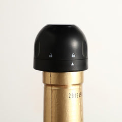 Capac de Etansare a Sticlei de Sampanie, Kadeny, Rotativ, On-Off, Silicon, Reutilizabil, Usor de Depozitat si Folosit, 3.9 x 3.9 x 3.3 cm, Negru