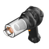 Aspirator Auto 4 in 1 Portabil fara Fir, Kaveny, 120W, Autonomie 1-3 h, 2 Viteze, Aspirare Umeda/Uscata, Functia de Sulfare/Umflare, Negru