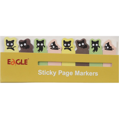 Notes adeziv index Eagle TYSN7387, 120 coli, 15x50mm, hartie, forma pisica, set 8 modele