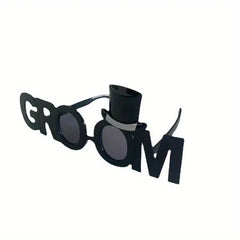 Ochelarii Decorativi, Kaveny, Tema Nunta, Model Groom (Ginere), din Plastic, Negru