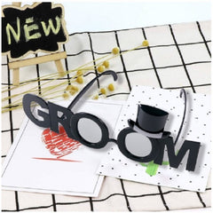 Ochelarii Decorativi, Kaveny, Tema Nunta, Model Groom (Ginere), din Plastic, Negru