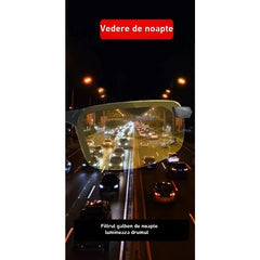 Ochelari pentru Viziune pe Timp de Noapte, Kadeny, Polarizati, pentru Condus, Ciclism, cu Lentila Galbena, pentru Protectie, Rama Neagra, Pc, 14 x 3.7 cm, 15.2 g