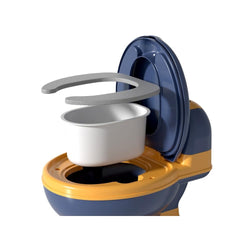 Olita Bebelusi, Kadeny, pentru Copii 1 - 8 Ani, Model Toaleta Adulti, Colac Moale PVC, Compartiment Detasabil, Cutie Depozitare Hartie, 34 x 32 x 19 cm, Albastru/Portocaliu